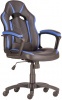 Avondale II gamer szék | műbőr borítás | műanyag lábkereszt | design görgők | fekete-kék