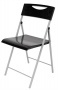 Összecsukható szék, fém és műanyag, ALBA 'Smile', fekete