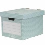 Tároló doboz, karton, 33,3x28,5x39 cm FELLOWES, 'Style', zöld-fehér