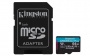 Memóriakártya, microSDXC, 64GB, C10/UHS-I/U3/V30/A2, adapter, KINGSTON Canvas Go! Plus
