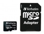 Memóriakártya, microSDXC, 128GB, CL10/U1, 90/10 MB/s, adapter, VERBATIM Premium
