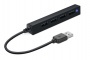 USB elosztó-HUB, 4 port, USB 2.0, SPEEDLINK 'Snappy Slim' fekete
