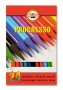 Színes ceruza készlet, henger alakú, famentes, KOH-I-NOOR 'Progresso 8758/24', 24 különböző szín