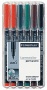 Alkoholos marker készlet, OHP, 0,4 mm, STAEDTLER 'Lumocolor® 313 S', 6 különböző szín