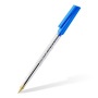 Golyóstoll, 0,5 mm, kupakos, STAEDTLER Stick 430 M, kék