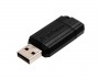 Pendrive, 32GB, USB 2.0, 10/4MB/sec, VERBATIM PinStripe, fekete